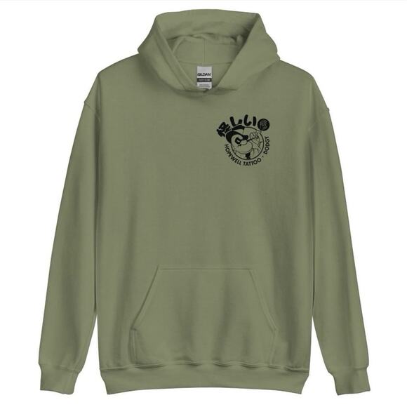 Dodgy Collective x Hopewell Tattoo Hoodie Collab - Olive Green - NWT - Size S - Picture 4 of 8